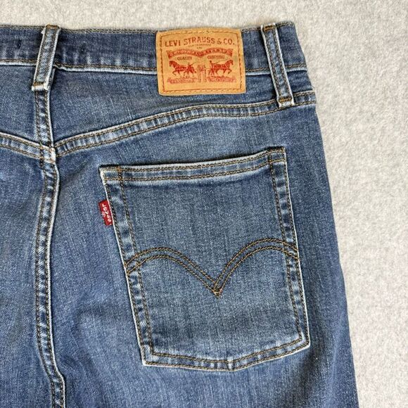 Levis Womens Size 31 Wedgie Fit Skinny Denim Jeans Blue High Rise Button Fly - Picture 8 of 10